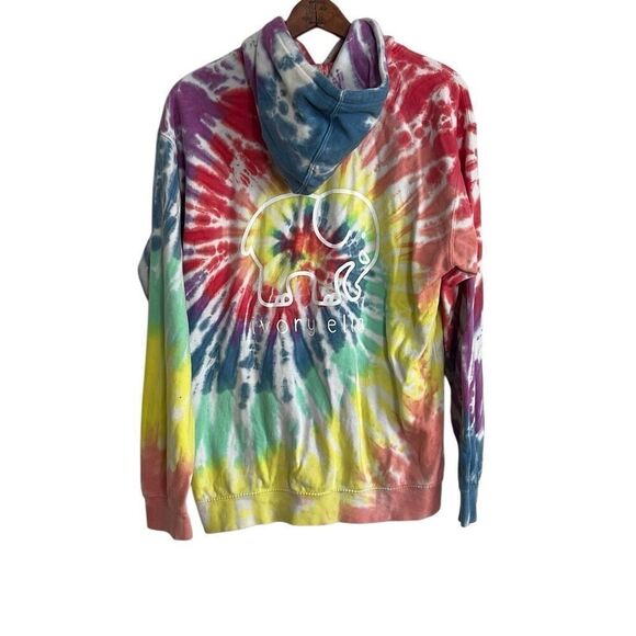 Ivory Ella Rainbow Tie Dye Organic Cotton Pullover Hoodie Multicolor Size Small - Picture 7 of 7